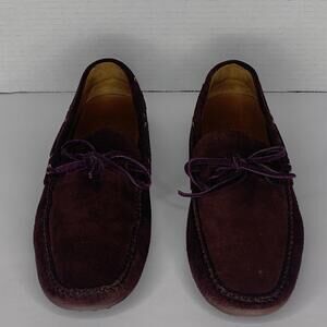 CAR SHOE men shoes Purple suede tie front loafer Size 9 P94